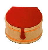 Kuber Industries Wooden 2 Pieces Velvet Small Round Bangle Box (Maroon) -CTLTC038961